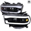 Spec-D Tuning 2500 PROJECTOR HEADLIGHTS GLOSSY BLACK HOUSING WITH CLEAR LENS, 2PK 2LHP-RAM1925BK-TM